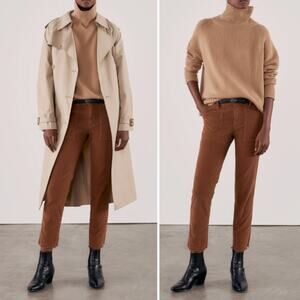 Nili Lotan Jenna Corduroy Pants in Maple Brown,  Sz 6